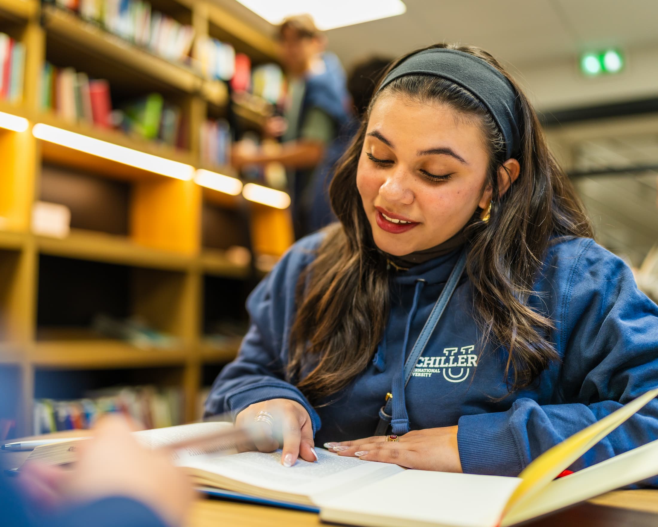 A student in schiller library