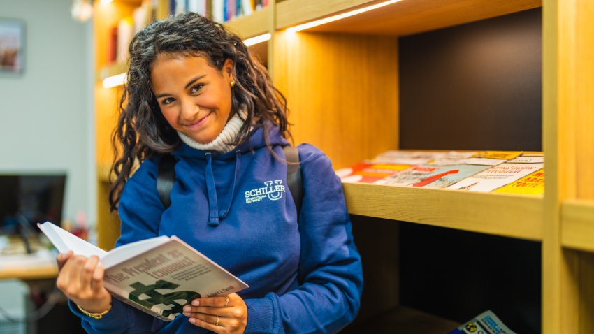 Schiller International University student in Paris - Celebrating National Book Lovers Day 2024